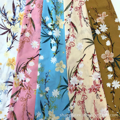 Rayon 45S Screen Print Flower Design Women Dress